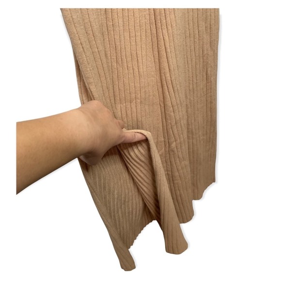 WAYF x BFF Hollie Long Sleeve Sweater Dress. Tan. Size M - Picture 4 of 8